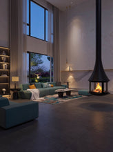 ZELIA 908 Cheminée, 360 Grad Feuersicht, hängendes Cheminée, Design Feuerstelle, Luxus Feuerstelle